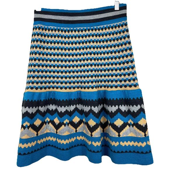 Women’s 100% Merino Wool Skirt Womens Small Blue Anthropologie Girls From Savoy - Picture 1 of 10